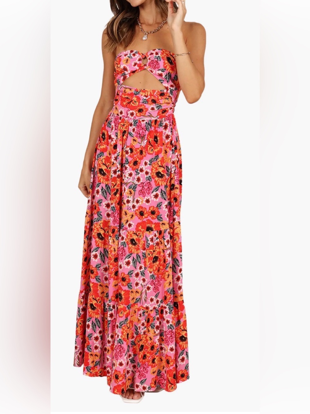 Petal and Pup Sarai Floral Cutout Maxi Dress